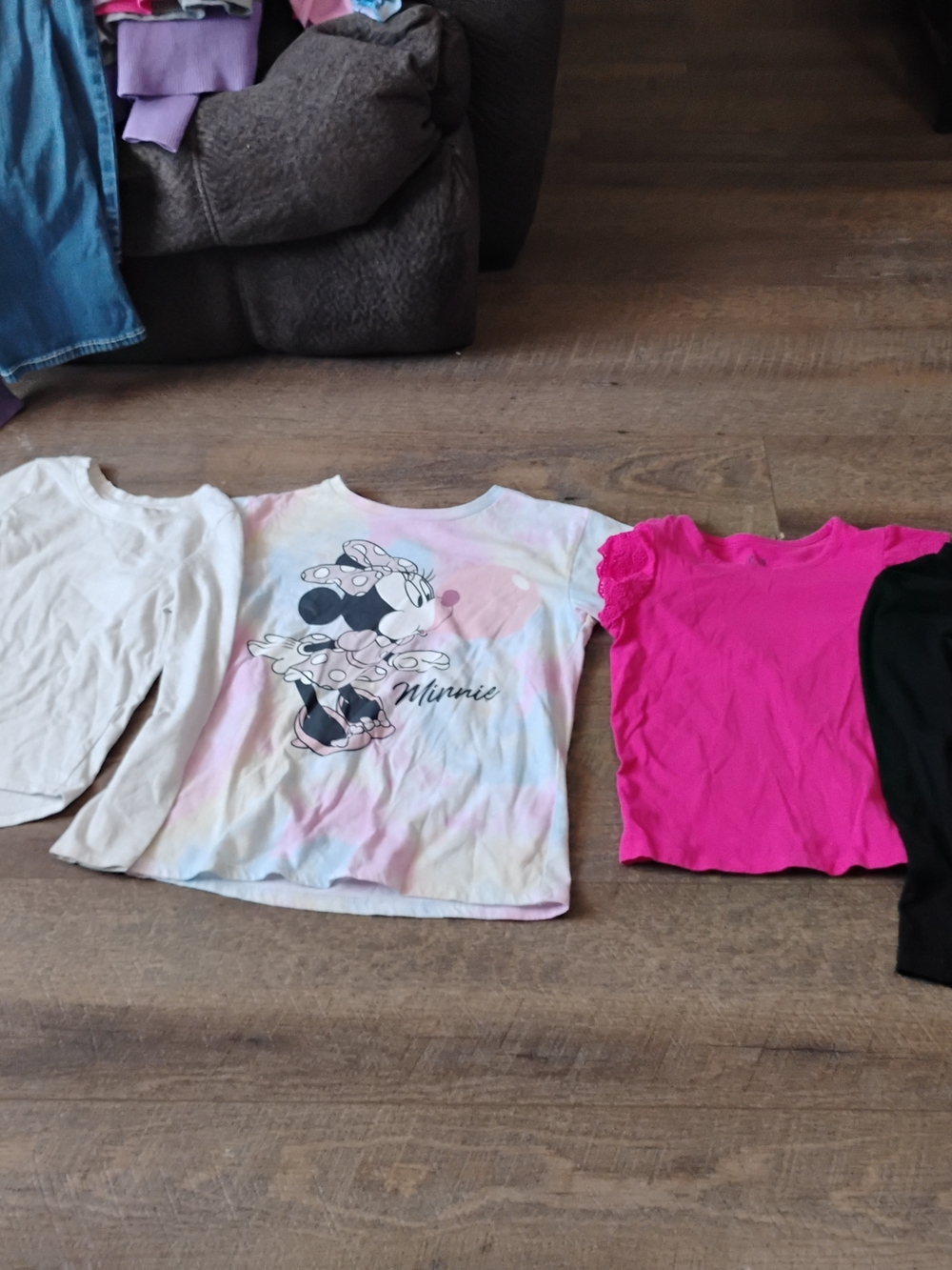 Disney Girls Minnie Tie-Dye Tee - Pink, White, Light Blue Size 5 And 6x Lot Of 4
